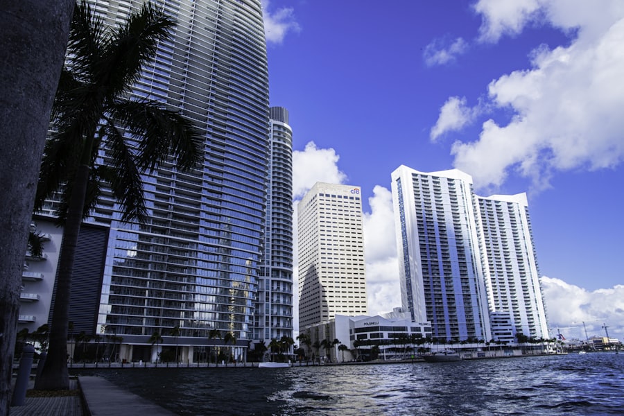 Miami waterfront high-rise towers on a bright day